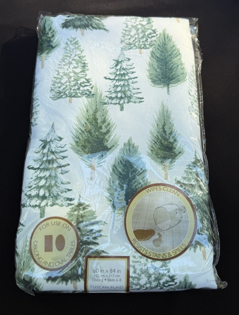 Christmas Tablecloth The Farmhouse Rachel Ashwell Trees 60X84 Excellent Conditio